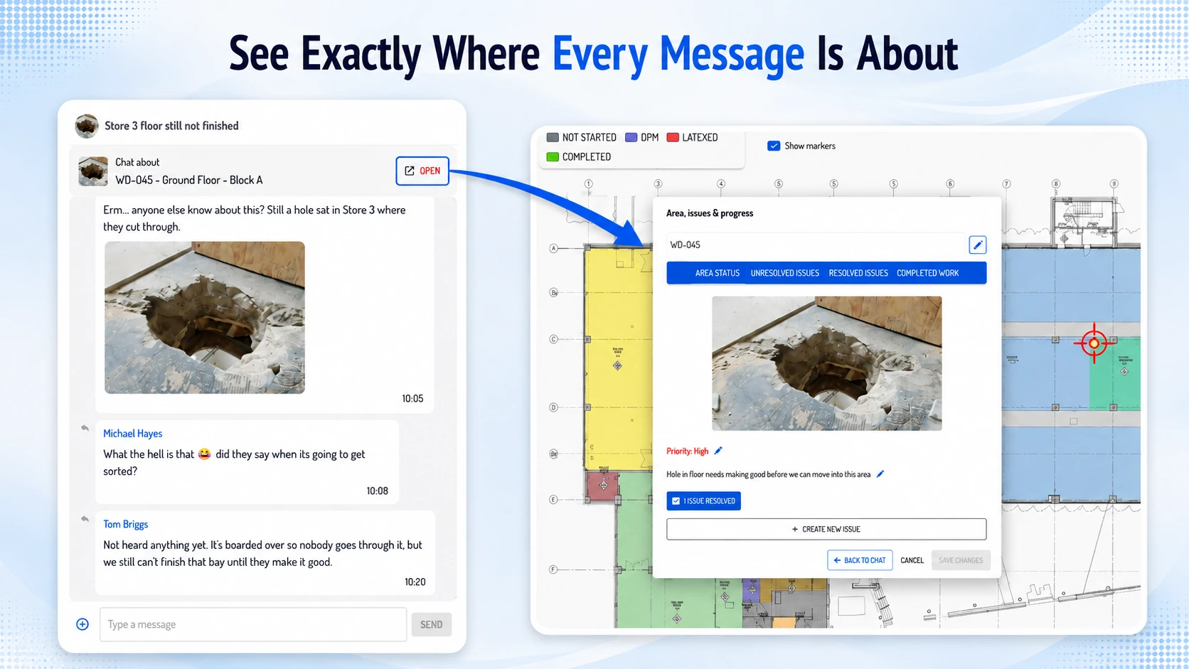 See exactly where every message is about